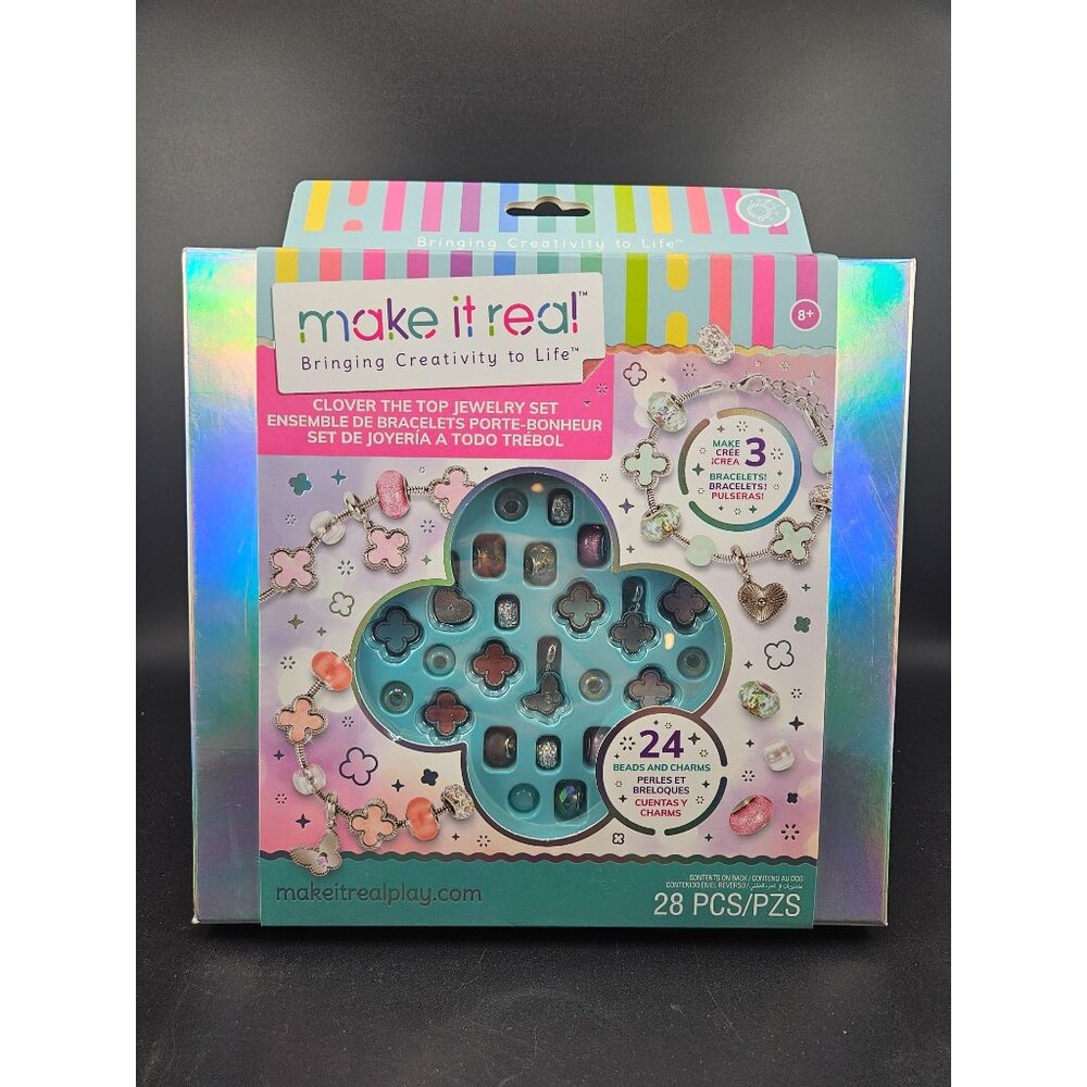 Make It Real Clover The Top Jewelry Set 28 Pieces DIY Bracelets Beads & Charms A